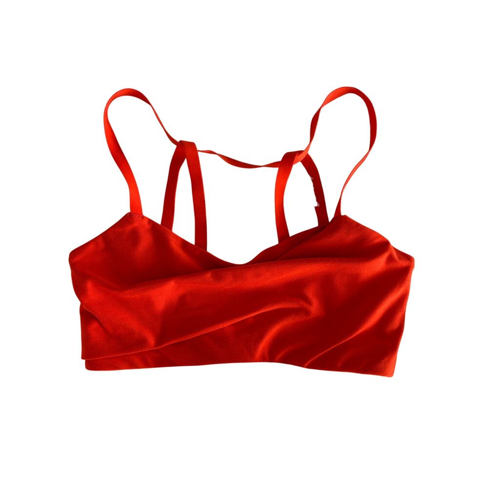 Free People Movement Orange Strappy Crop Top Sports Bra Womens Size Extra Small